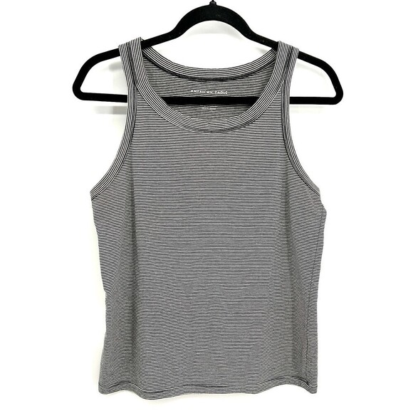 AMERICAN EAGLE Basic Black White Stripe Comfy Tank Top Size Large - Picture 1 of 4